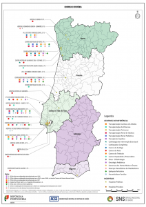 Mapa nacional com identificação dos Centros de Referência aprovados 2016